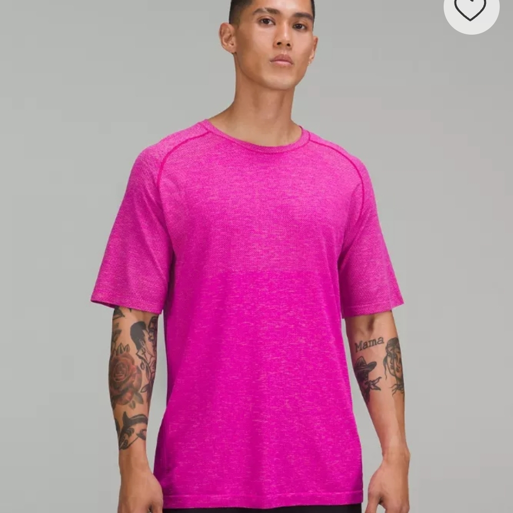 Lululemon Men's Pink Athletic Metal Vent Tech Shirt XL